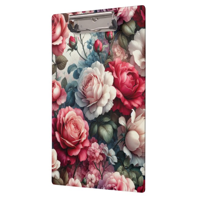Timeless Rose Floral Charm Clipboard (Left)