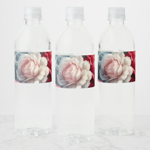 Timeless Rose Floral Charm Water Bottle Label