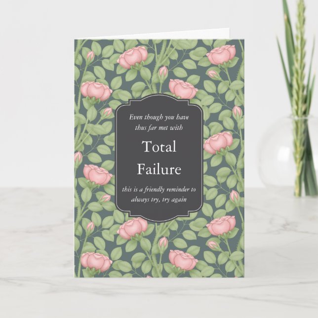 Timeless Roses Creative Personalised Slate Blue Card (Front)