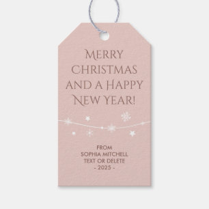Timeless - Rosy Beige Christmas Snowflake Gift Tag