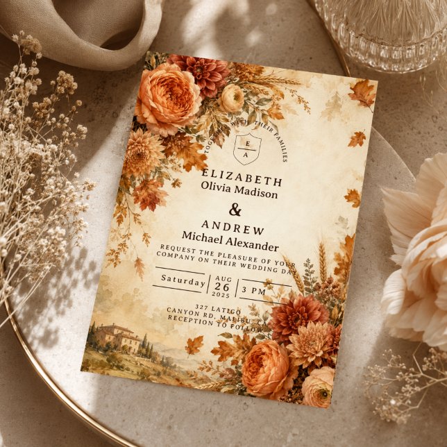 Timeless Rustic Autumn Wedding Invitation (Creator Uploaded)