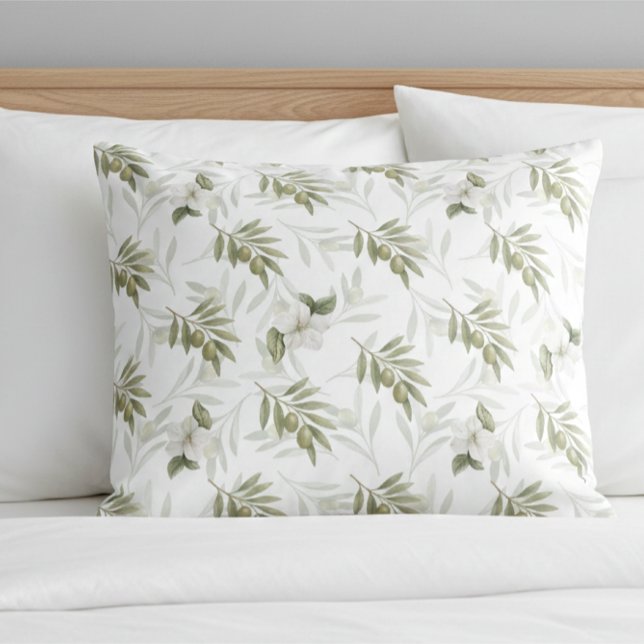 Timeless Sage Olive Watercolor Chic Pillowcase (Creator Uploaded)