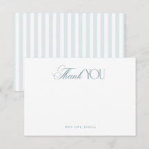 Timeless Script Coastal Blue Stripes Bridal Shower
