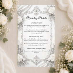 Timeless Silver Ivory Elegance Wedding Enclosure Card
