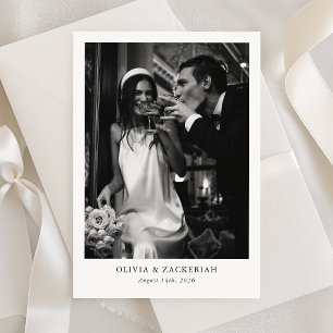 Timeless Simple Elegant Photo Minimalist Wedding Save The Date