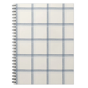 Timeless Slate Blue Windowpane Plaid Pattern Notebook