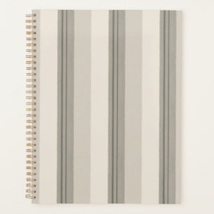 Timeless Soft Greige Painterly Stripe Pattern Planner