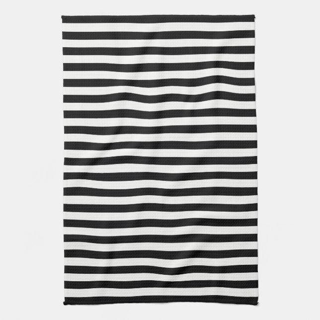 Timeless Stripes Black & White Tea Towel (Vertical)