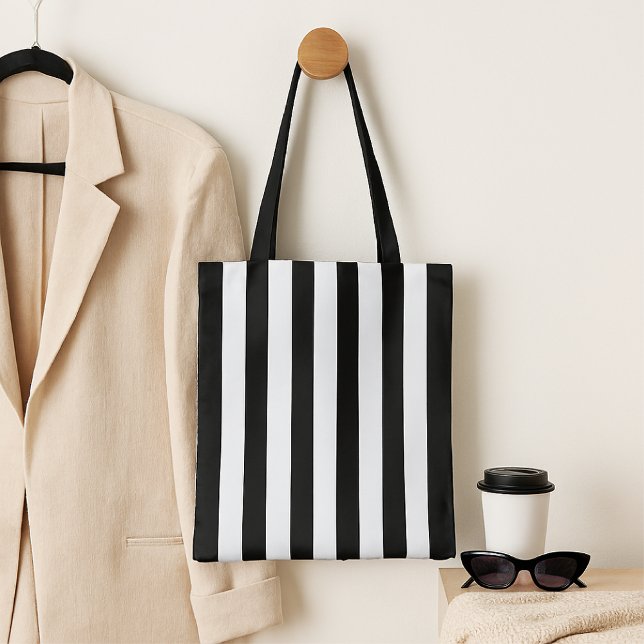 Timeless Stripes Black & White Tote Bag (Creator Uploaded)