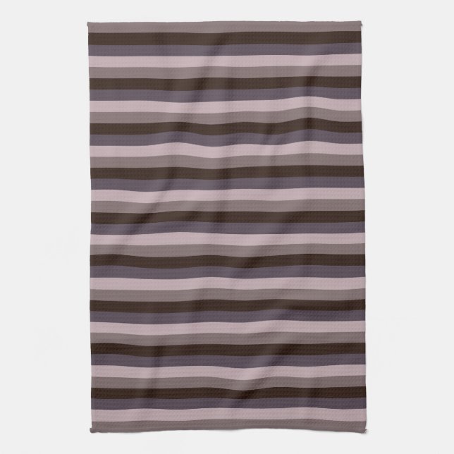 Timeless Stripes Eggplant Colour Tea Towel (Vertical)