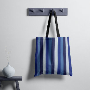 Timeless Stripes Navy Blue Tote Bag