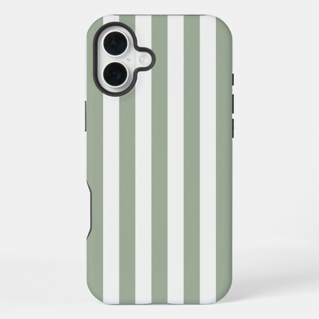 Timeless Stripes Sage Green iPhone Case (Back)