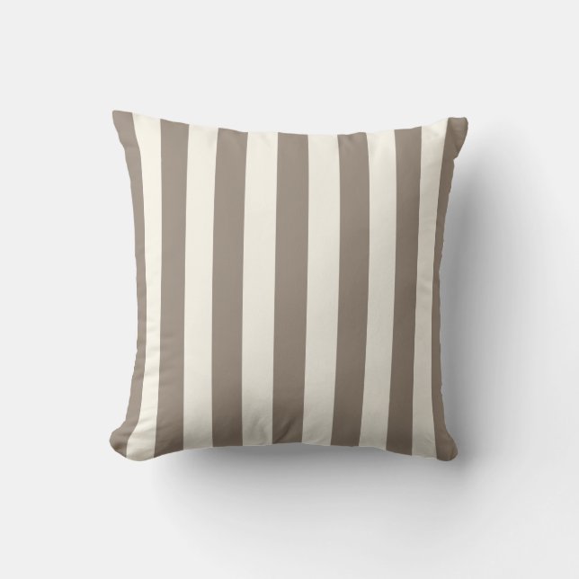 Timeless Stripes Taupe Cream Cushion (Front)