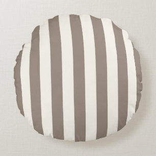 Timeless Stripes Taupe Cream Round Cushion