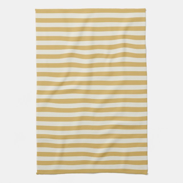 Timeless Stripes Yellow Mustard Tea Towel (Vertical)