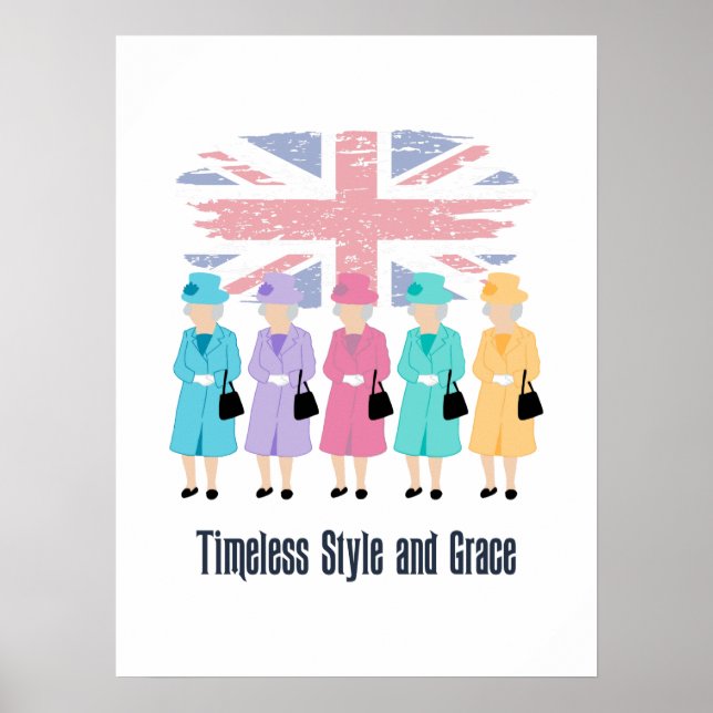 Timeless Style and Grace- RIP Queen Elizabeth II  Poster (Front)