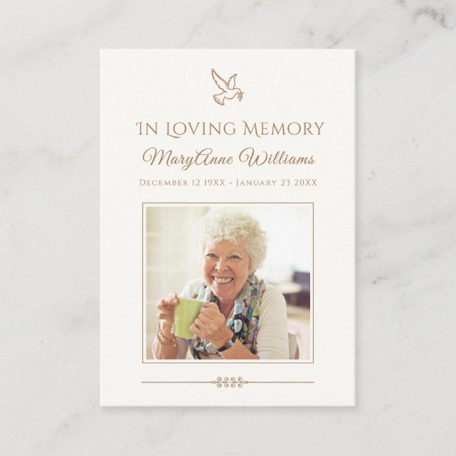 Timeless Sympathy Wake Memorial Card (Front)