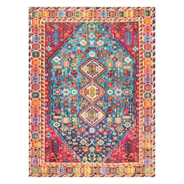 Timeless Tapestry: Colourful Moroccan Heritage Tablecloth (Front)