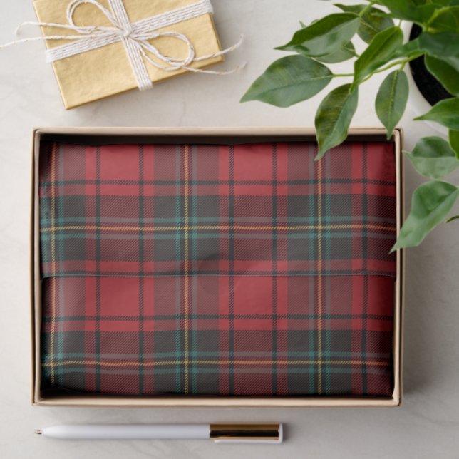 Timeless Tartan Plaid Red Black Ralph Christmas Tissue Paper (Gift)