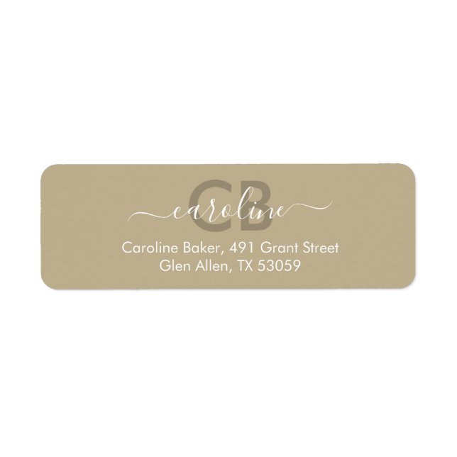Timeless - Taupe Beige Address Label Return Address Label (Front)