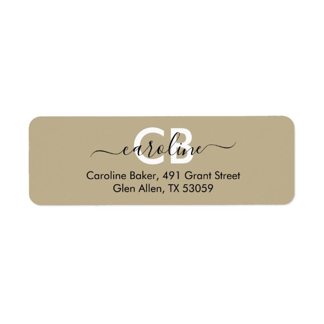 Timeless -- Taupe Beige Address Label Return Address Label (Front)