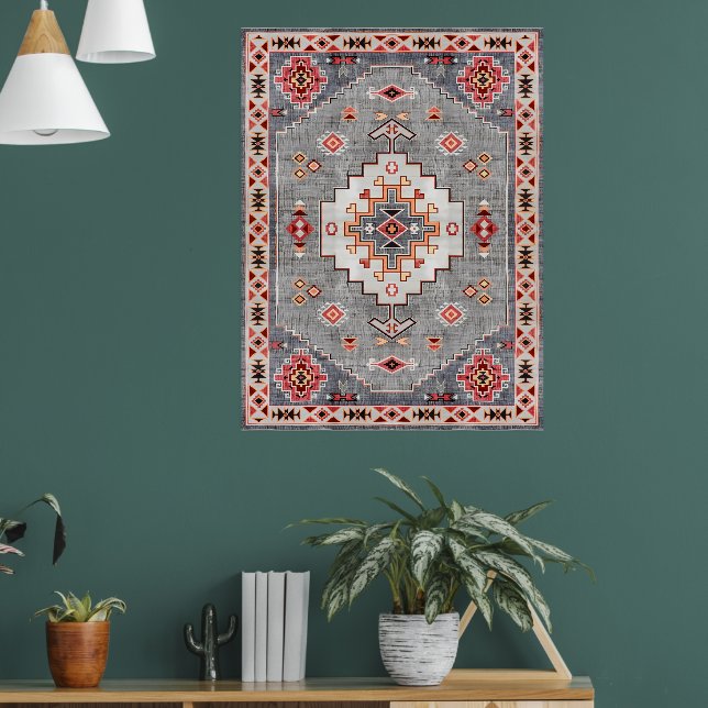 Timeless Threads: Heritage Boho Moroccan Geometry Poster (Living Room 1)
