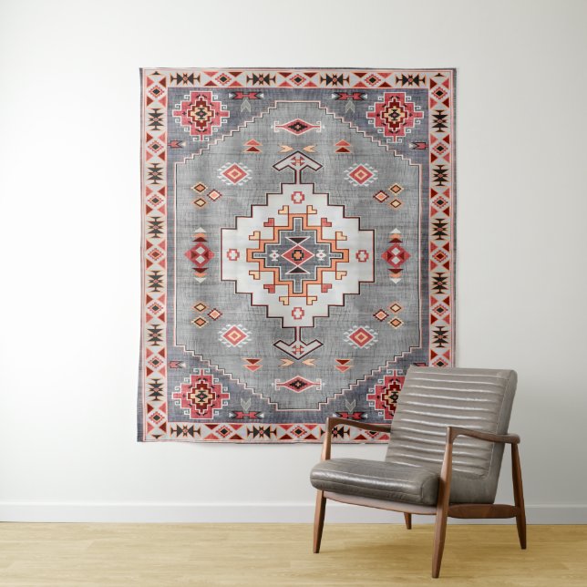 Timeless Threads: Heritage Boho Moroccan Geometry Tapestry (In Situ)
