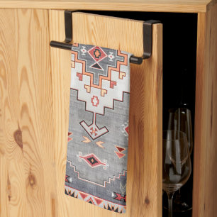 Timeless Threads: Heritage Boho Moroccan Geometry Tea Towel