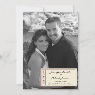 Timeless Ticket Save the Date card