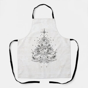 Timeless Tree Holiday Apron Faux Linen