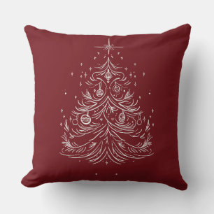 Timeless Tree Holiday Throw Pillow Red/Burgundy