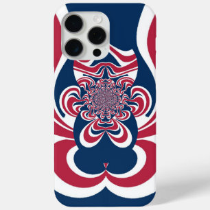 Timeless Trend: Blue, Red & White Kaleidoscope   iPhone 15 Pro Max Case