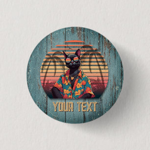 Timeless Tropical Cat Attitude 3 Cm Round Badge