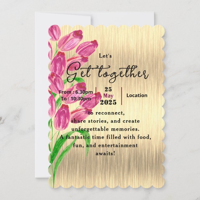 Timeless Tulips Get-Together  Invitation (Front)