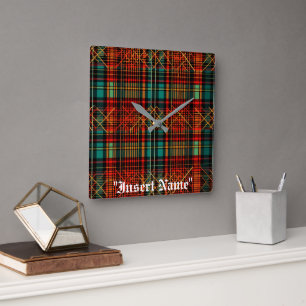 Timeless Tweed Square Wall Clock