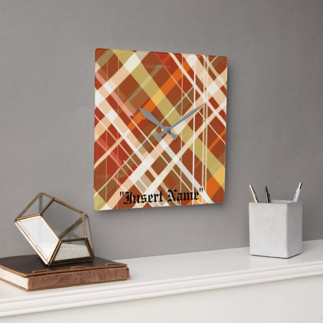 Timeless Tweed Square Wall Clock (Office)
