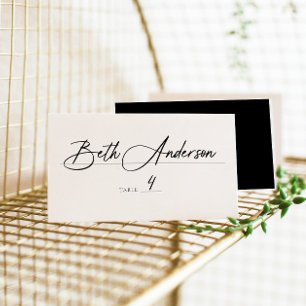 Timeless Vines Black Crest Place Card