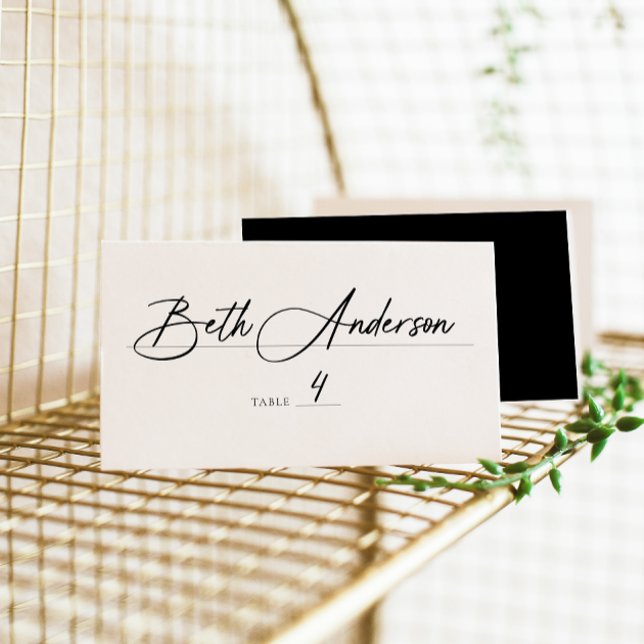 Timeless Vines Black Crest Place Card (Creator Uploaded)