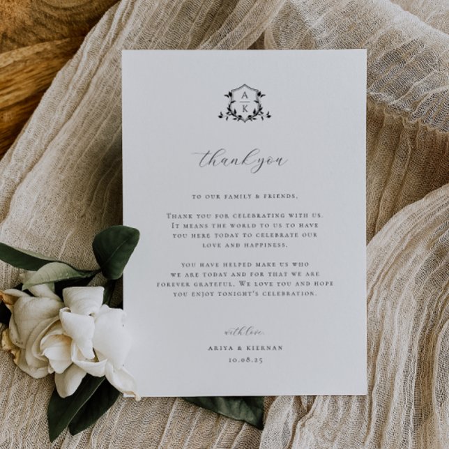 Timeless Vines Crest Reception Thank You Program (Creator Uploaded)