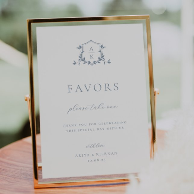 Timeless Vines Dusty Blue Crest Favour Sign (Creator Uploaded)