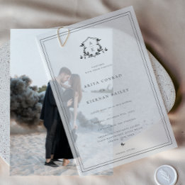 Timeless Vines Monogram Wedding  Vellum Invitations