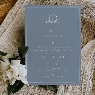 Timeless Vines The Night Before Dusty Blue Invitation