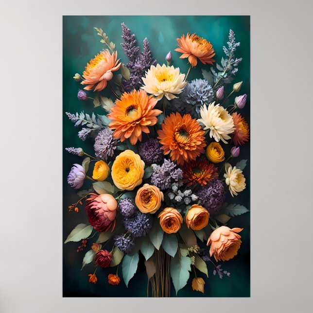 Timeless Vintage Flowers, Classic Floral Poster (Front)