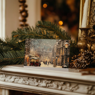 Timeless Vintage London Snowy Christmas Holiday Postcard