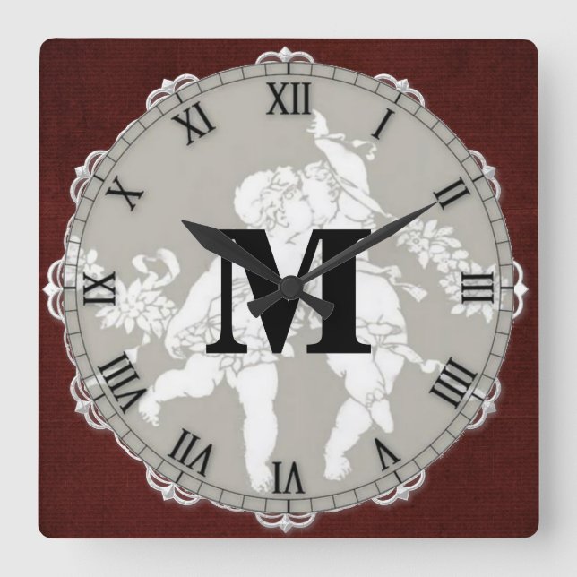 Timeless Vintage Monogram Wall Clock (Front)