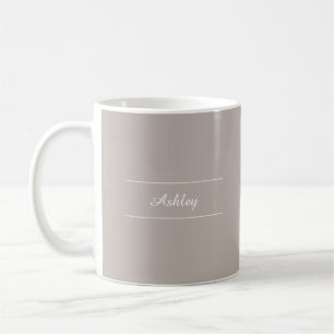 Timeless - Warm Grey Name Mug