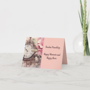 Timeless Watercolor Vintage Clock Invitation