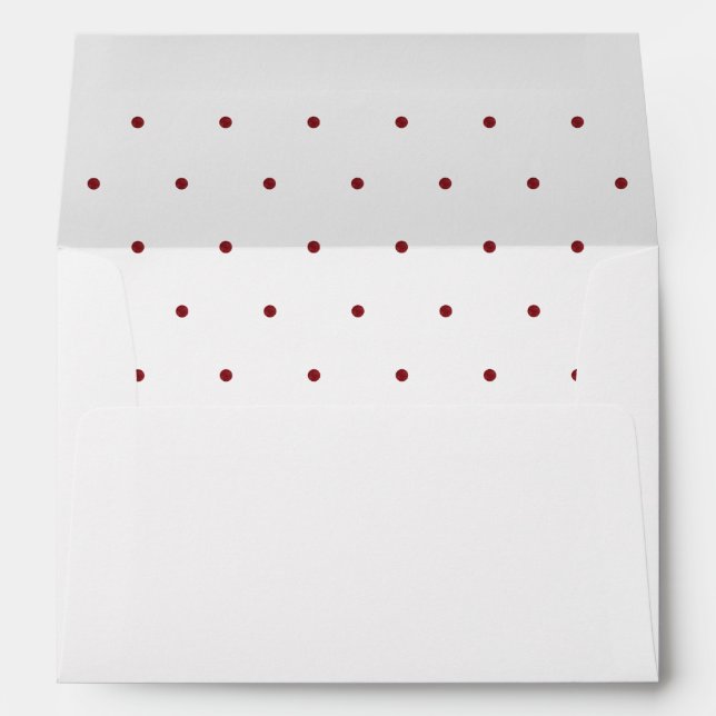 Timeless Wedding Dots Red and White Envelope (Back (Bottom))