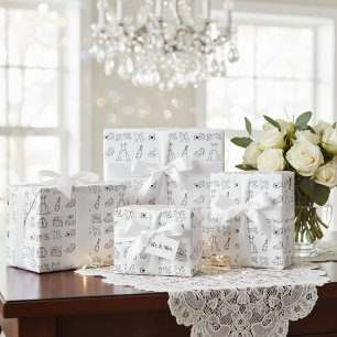 Timeless Wedding Icons Wrapping Paper