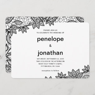 Timeless Wedding Lace Look Invitation